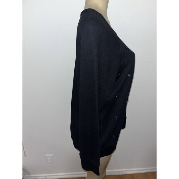 Tommy Bahama Black Pullover Sweatshirt Beaded Size XL New - Picture 3 of 5